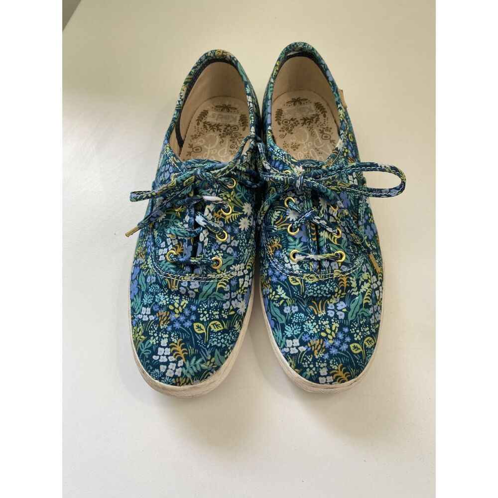 Keds x Rifle Paper Co Champion Meadow Blue Floral Sneakers Size 7